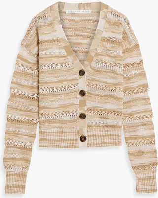 Goliad marled crochet-knit cardigan
