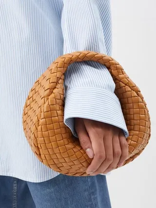 Padded Jodie Intrecciato-leather Shoulder Bag