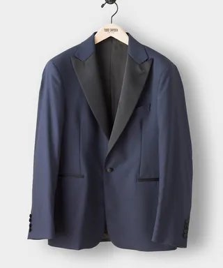 Made in Italy Peak Lapel Tuxedo Jacket in Navy