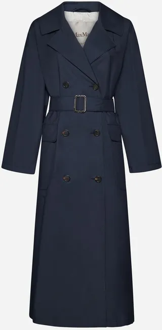 Belted Cotton-blend Trench Coat