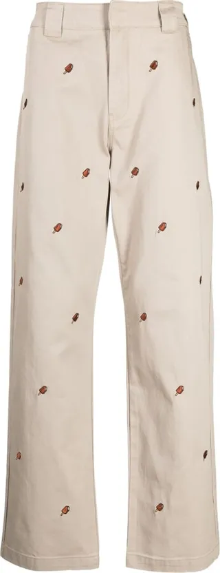 Logo-Print Wide-Leg Trousers
