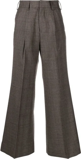 Flared Cropped-Leg Trousers