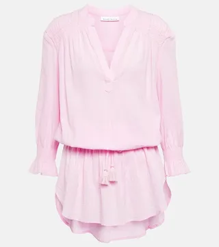 Smocked cotton tunic