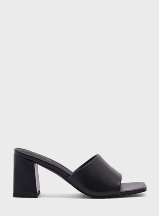 Wide Strap Mid Heel Sandals