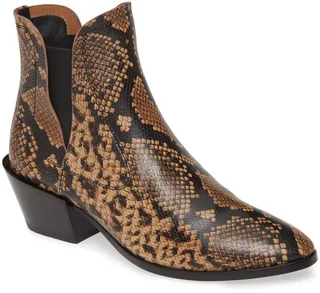 Tex Snake Embossed Chelsea Bootie