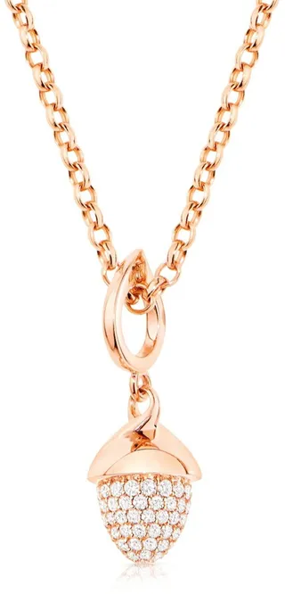 Mikado Flamenco 18K Rose Gold Diamond Pave Pendant