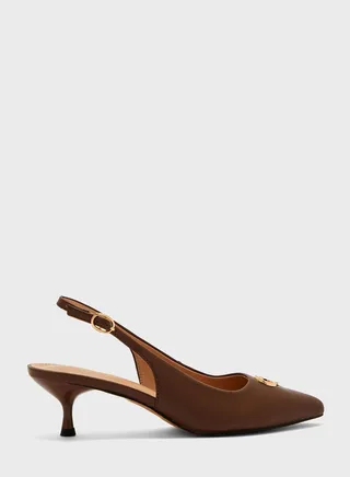 Sling Back Low Heel Pumps