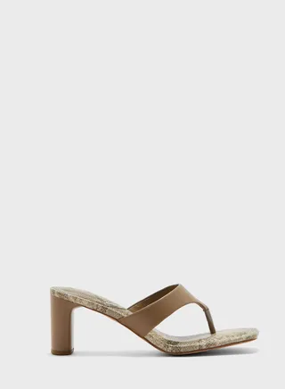 Toe Thong Low Heeled Mule