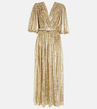 Brennie Lurex® georgette midi dress
