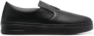 Hexagon-plaque slip-on sneakers
