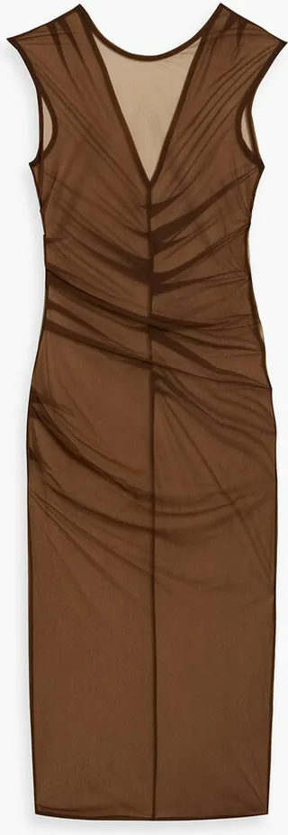 Ruched chiffon dress