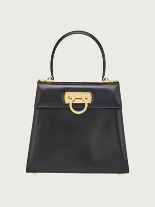 Ferragamo Women Iconic Top Handle (M) Black