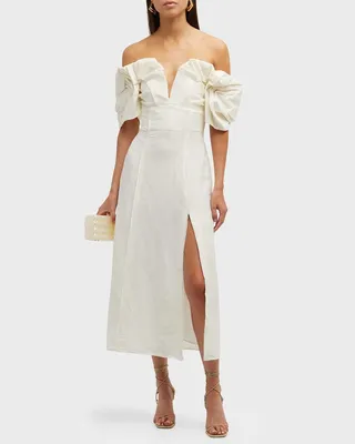 Muna Off-the-Shoulder Midi Dress