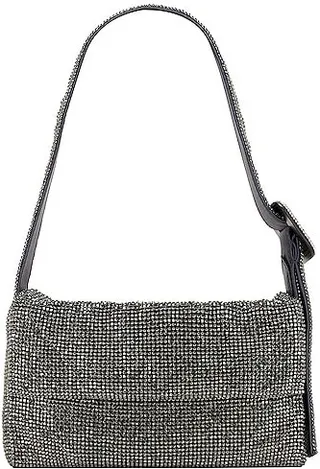 Benedetta Bruzziches Vitty La Mignon Rhinestone Mesh Bag in Slate