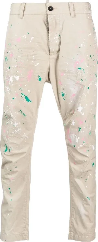 Paint-Splattered Straight-Leg Trousers