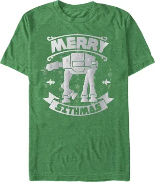 Men's Star Wars Christmas Sithmas AT-AT T-Shirt - Kelly Green - Medium
