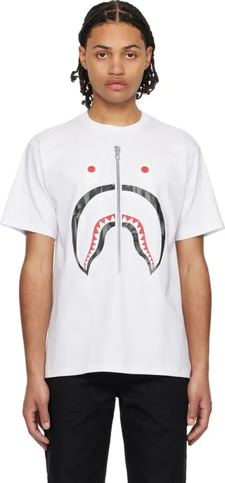 BAPE White Speed Racer Shark T-Shirt