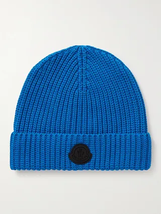 Logo-Appliquéd Ribbed Cotton Beanie