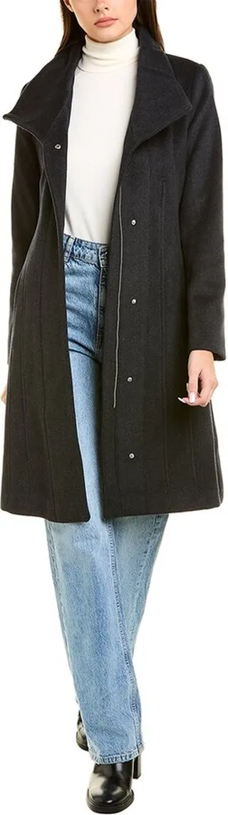 Cole Haan Signature Wool-Blend Wrap Coat