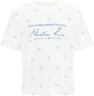 Waffled Jersey T-shirt With Floral Print