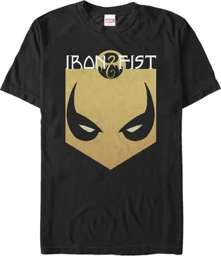 Men's Marvel Iron Fist Mask T-Shirt - Black - X Large