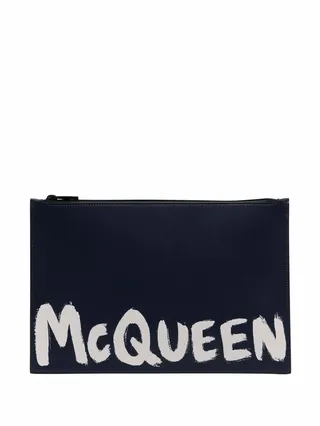 Logo-Print Clutch Bag