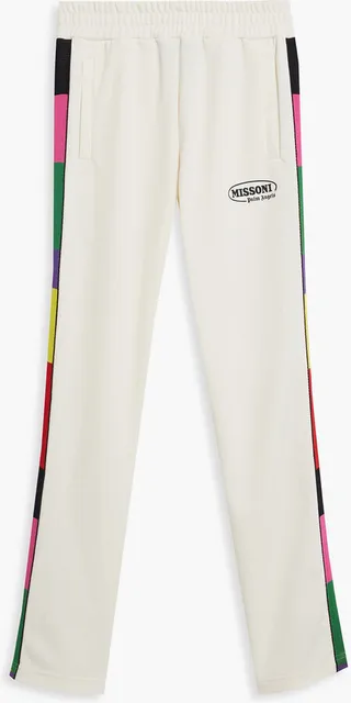 Color-block stretch-jersey track pants