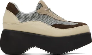 TheOpen Product Beige & Brown Platform Sneakers