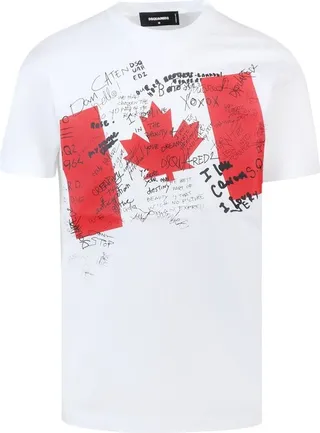 Dsquared2 Graphic Flag Printed T-Shirt
