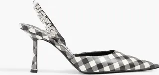 Grace gingham leather slingback pumps