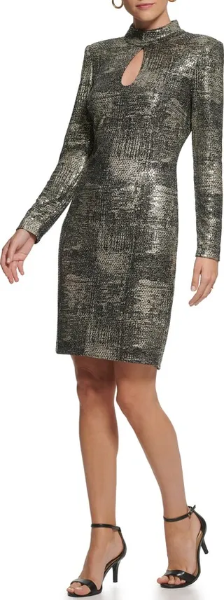 Keyhole Mock-neck Sheath
