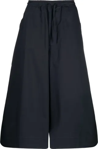 Wide-Leg Cropped Trousers