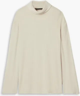 Brushed knitted turtleneck sweater