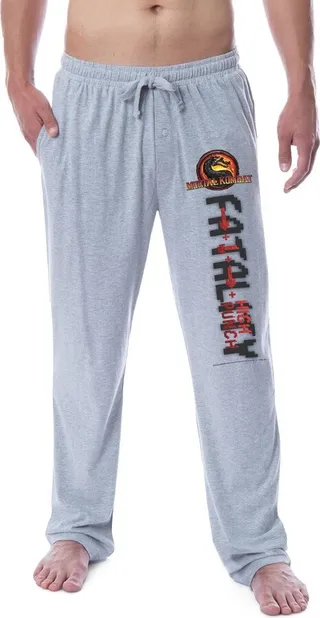Mortal Kombat Mens' Fatality High Punch Arrows Sleep Pajama Pants (Small) Grey