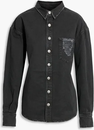 Alex distressed faded denim shirt