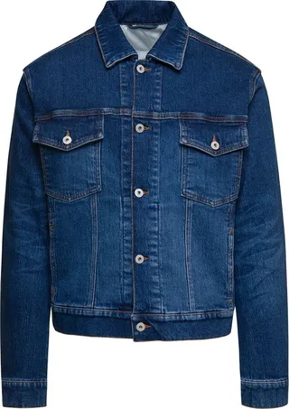 Heron Preston Collared Button-Up Denim Jacket