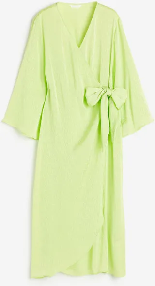 Jacquard-weave Wrap Dress