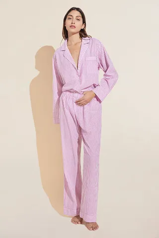 Organic Sandwashed Cotton Woven Long PJ Set