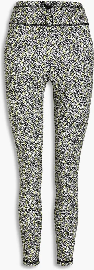 Cropped floral-print stretch leggings