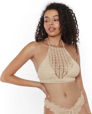 RAGA Indio Halter Crop - Brown