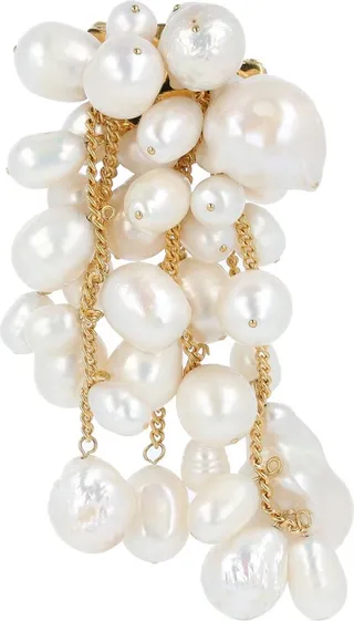 Orchid 1 pearl brooch