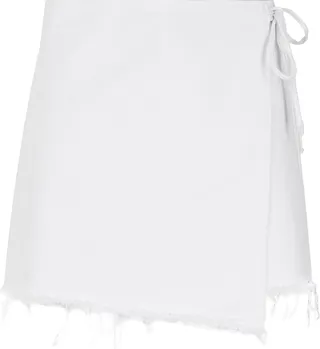 Organic Cotton Denim Wrap Mini Skirt Denim Shorts White
