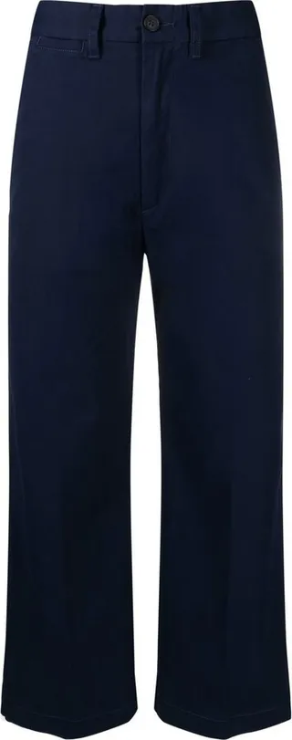 Wide-Leg Cropped Chinos