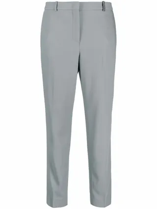 High-Waisted Cropped Wool Trousers