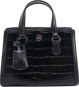 Leather handbag with animalier effect