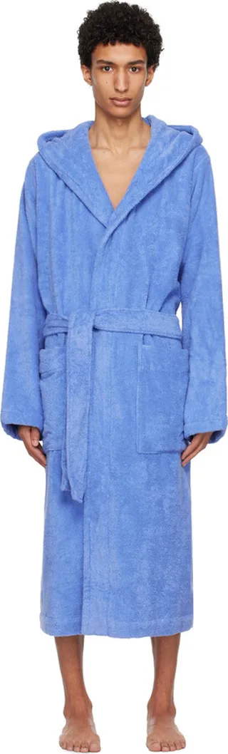 Tekla Blue Hooded Bathrobe