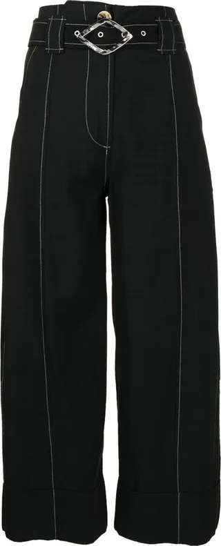 High-Waist Cropped Trousers