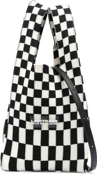 Black And White Ichimatsu Market Small Tote Bag