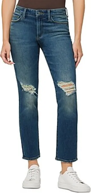 Joe's Jeans The Scout Distressed High Rise Ankle Straight Leg Jeans in Toska Destructed