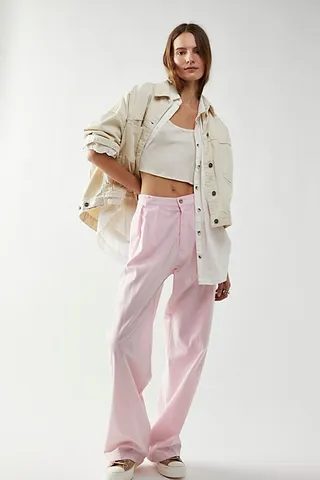 Denimist Double Pleat Wide-Leg Pants by Denimist at Free People